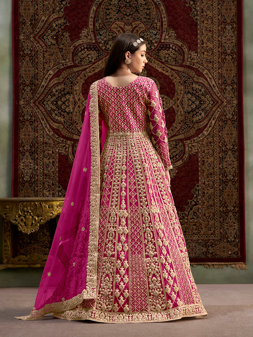 Rani-PinkNetEmbroideredKurta