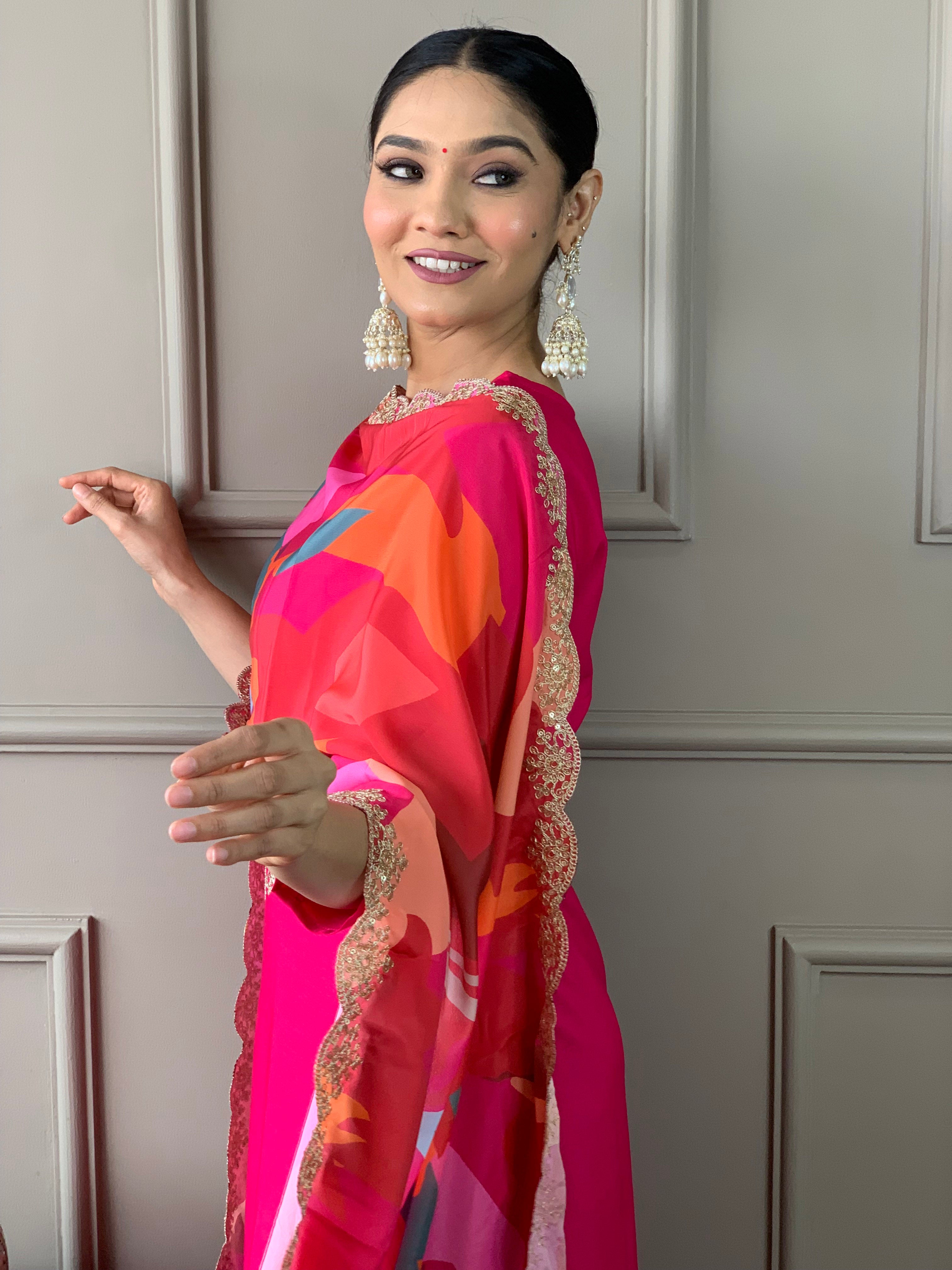 Viscose Silk Fabric work Straight cut Kurta, Pant and Dupatta Set
