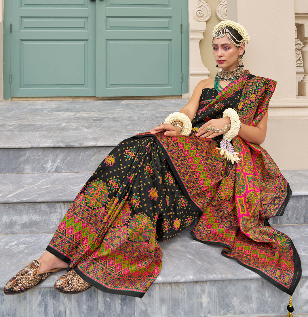 Black Meenakari Work Banarasi Silk Saree