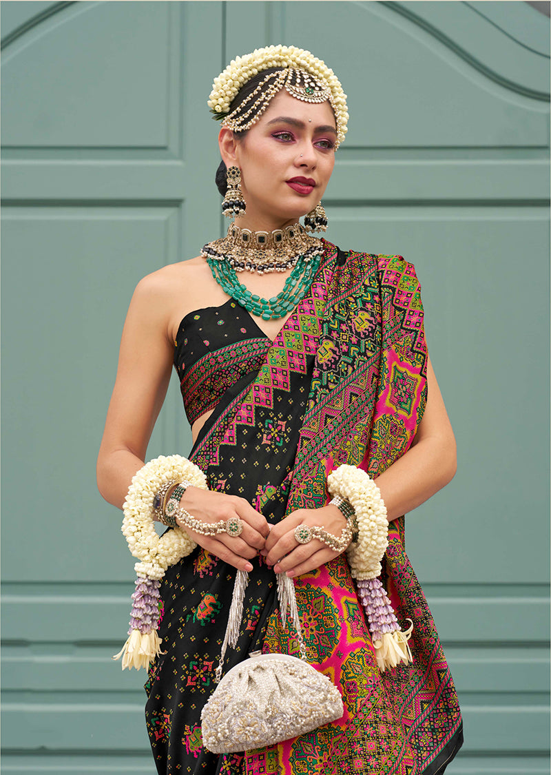 Black Meenakari Work Banarasi Silk Saree