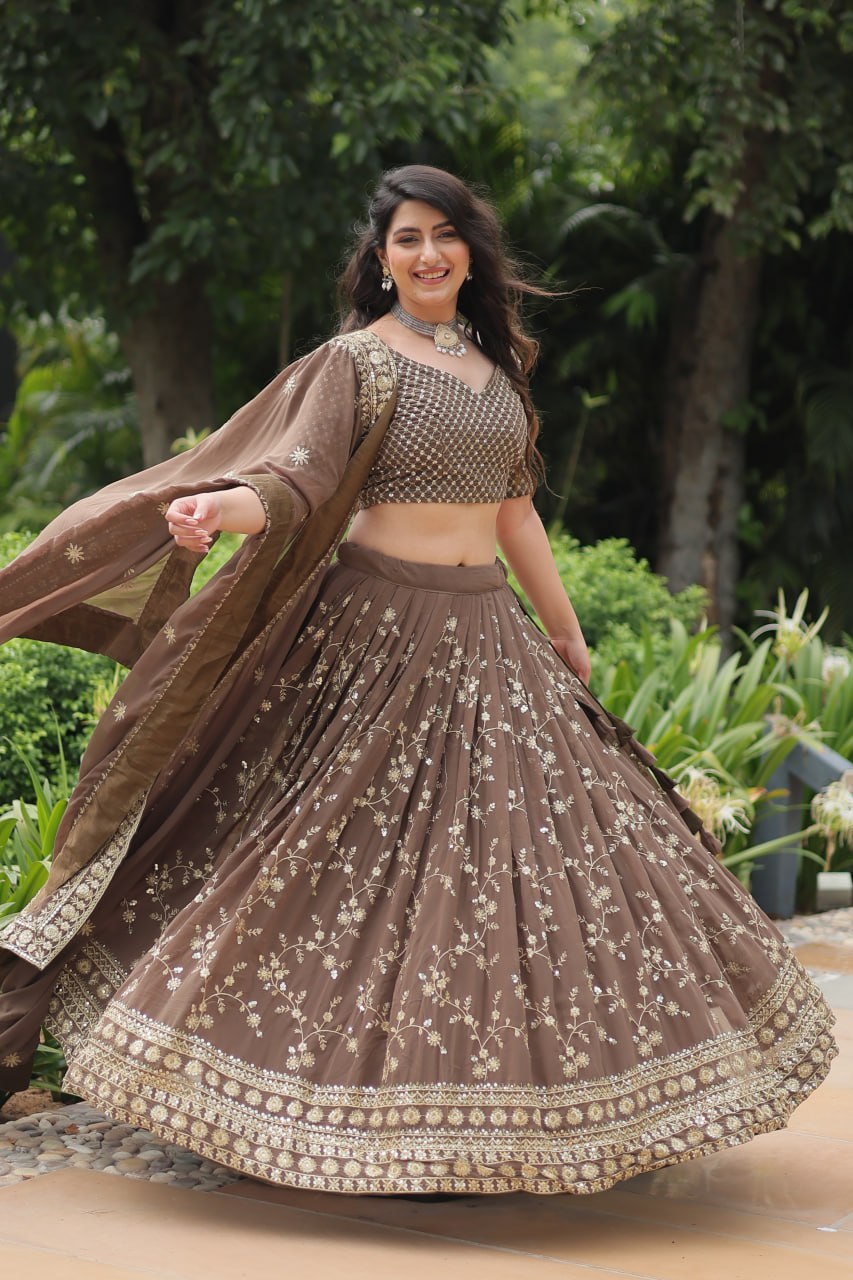 Lightweight Embroidered Lehenga for Festivities