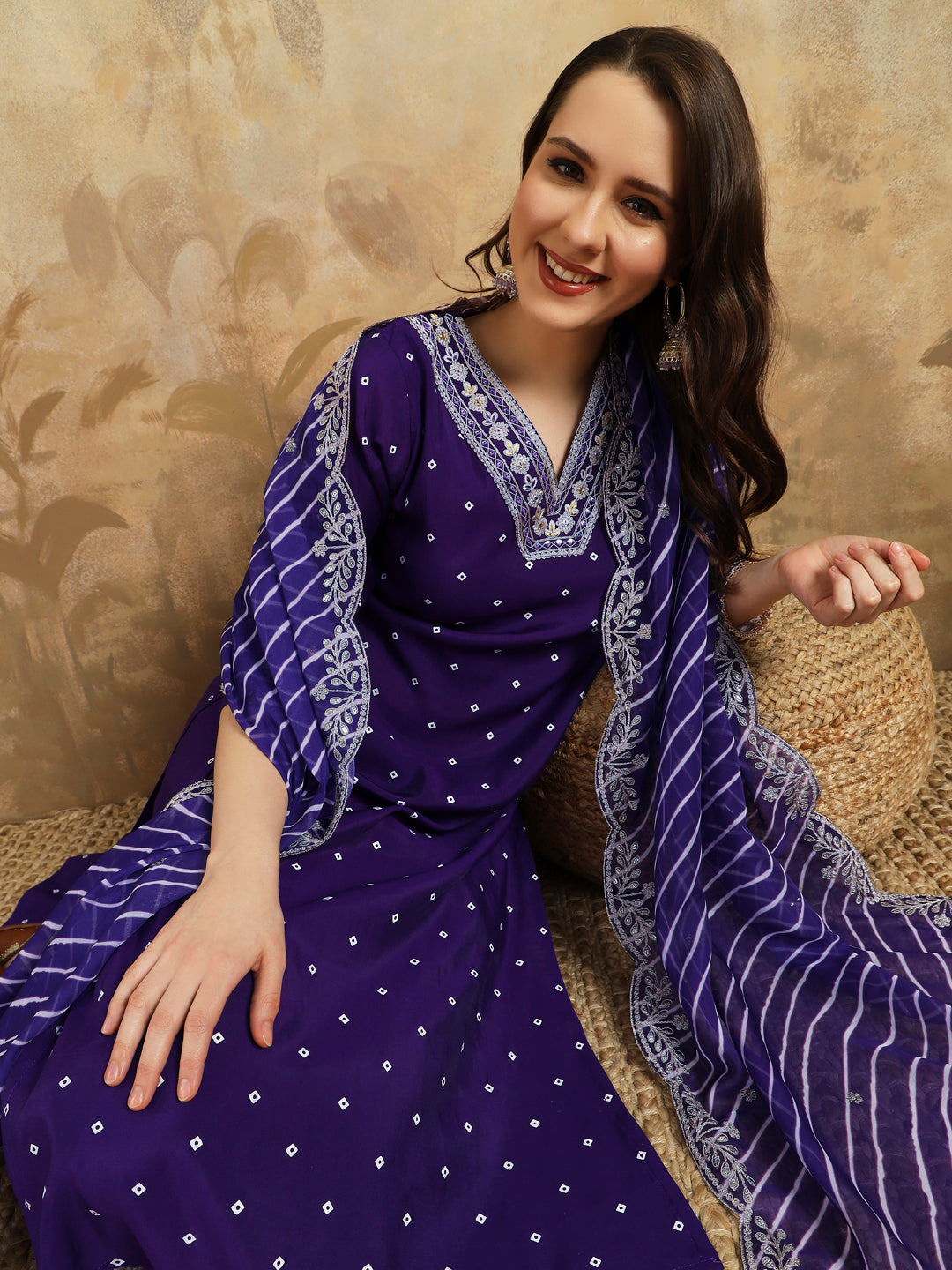 Blue Embroidery Work Viscose Chanderi Lehenga