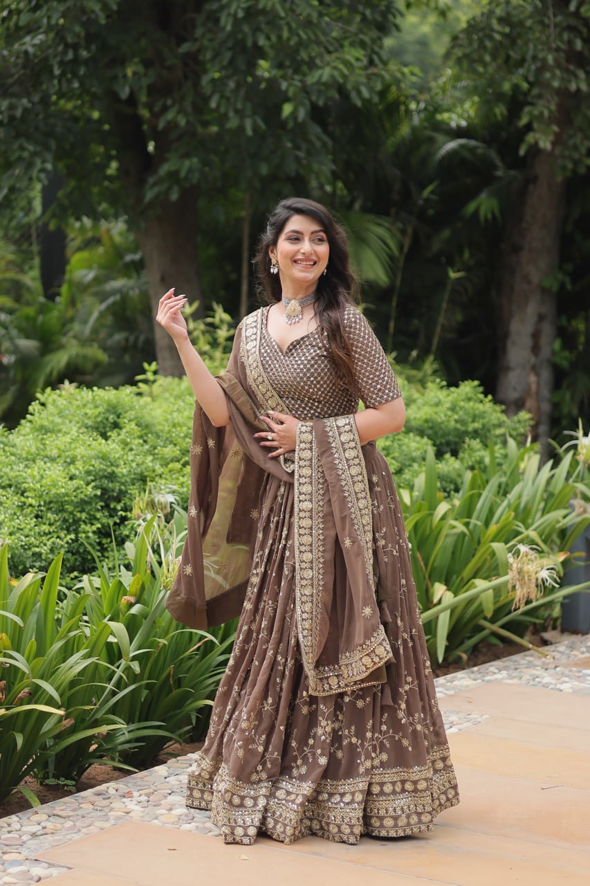 Lightweight Embroidered Lehenga for Festivities