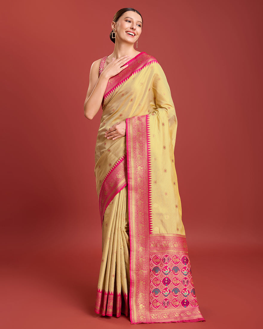 Beige Zari_Work Tissue
