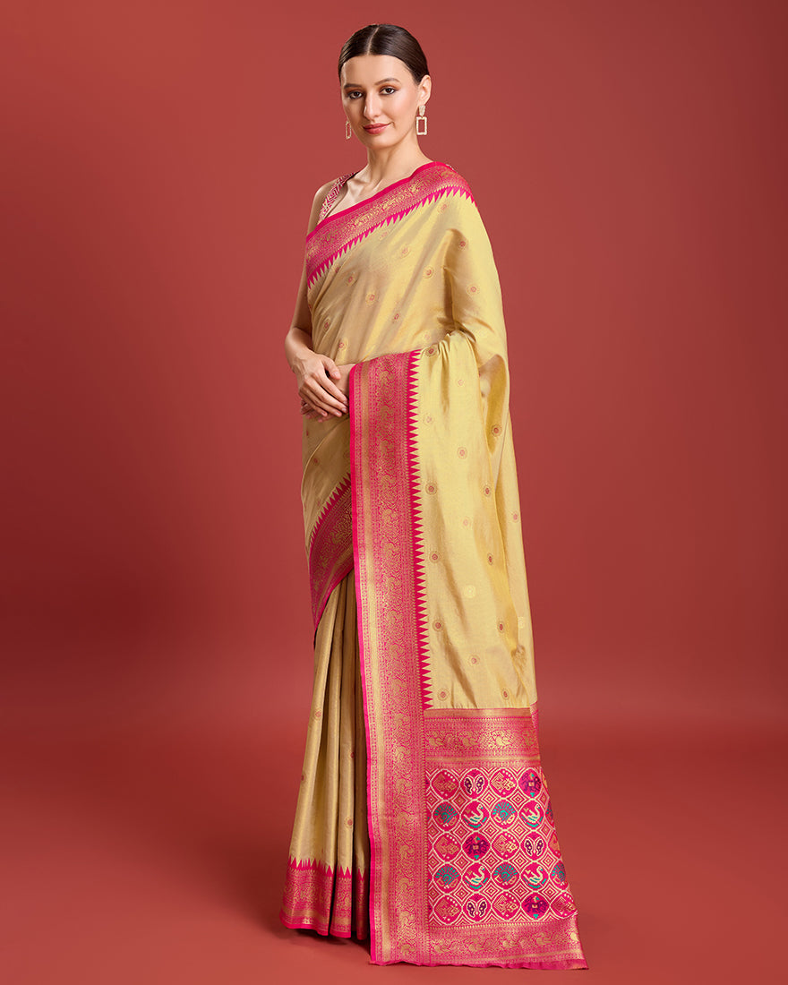 Beige Zari_Work Tissue