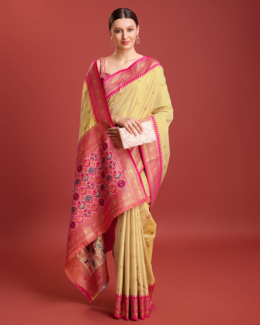 Beige Zari_Work Tissue