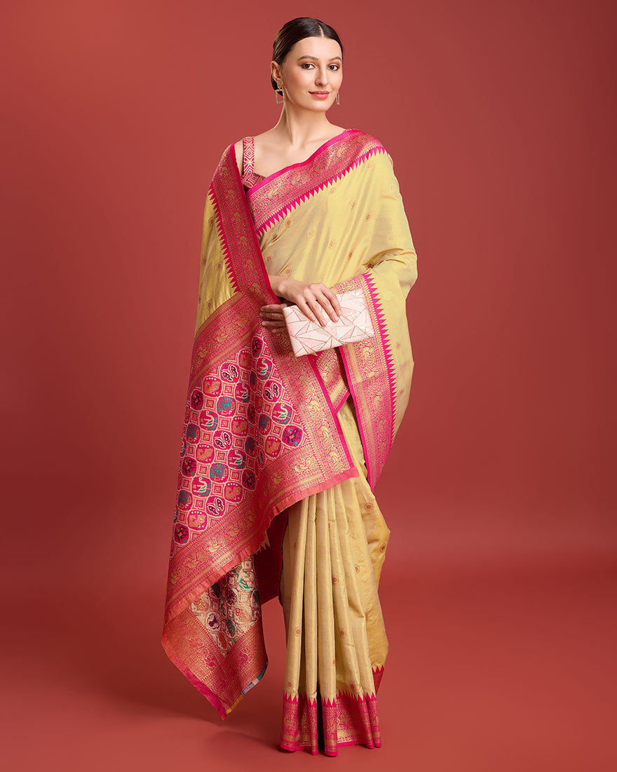 Beige Zari_Work Tissue