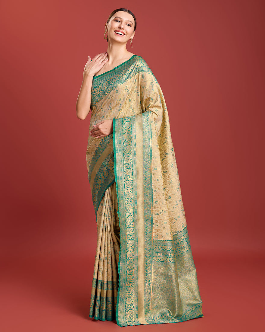 Beige Zari_Work Tissue