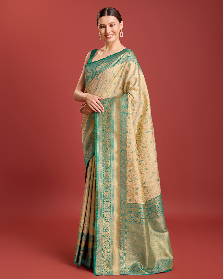 Beige Zari_Work Tissue