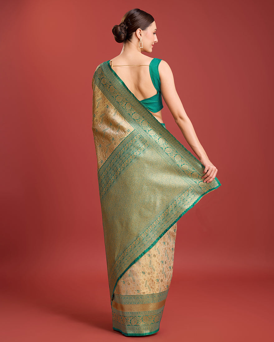 Beige Zari_Work Tissue
