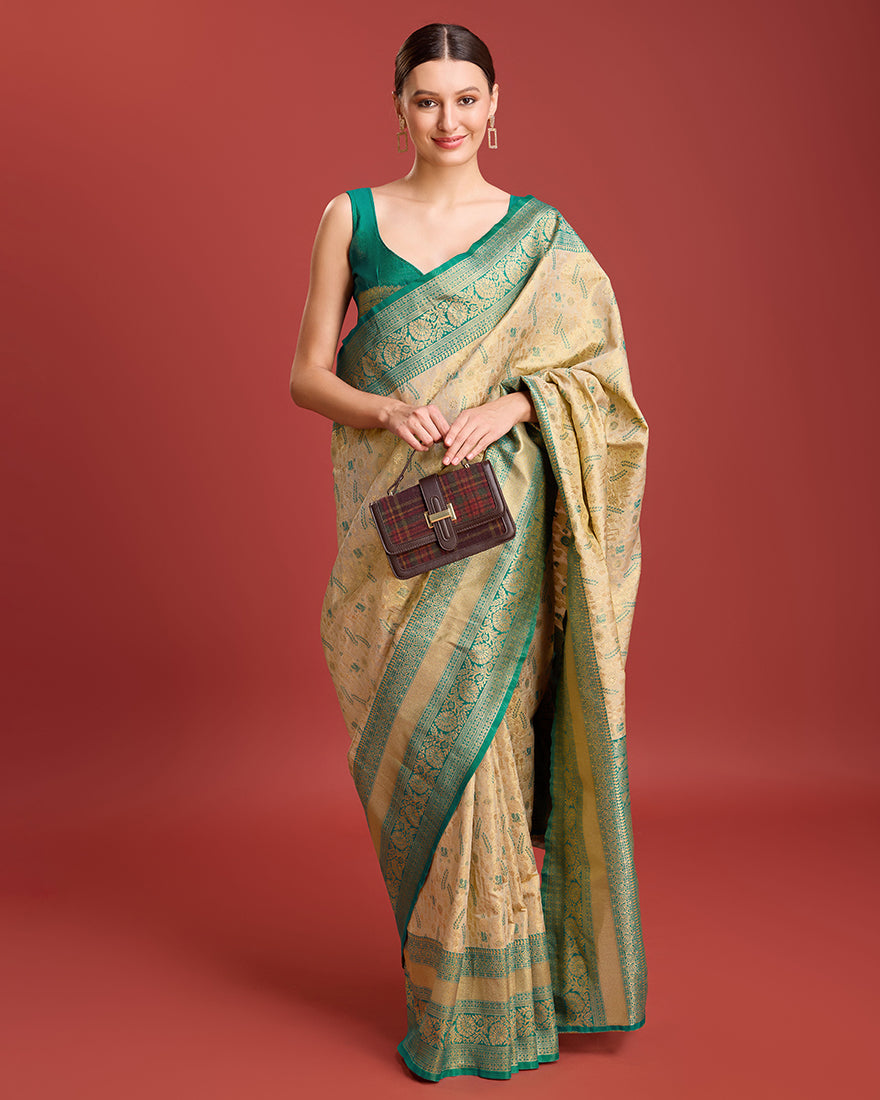 Beige Zari_Work Tissue