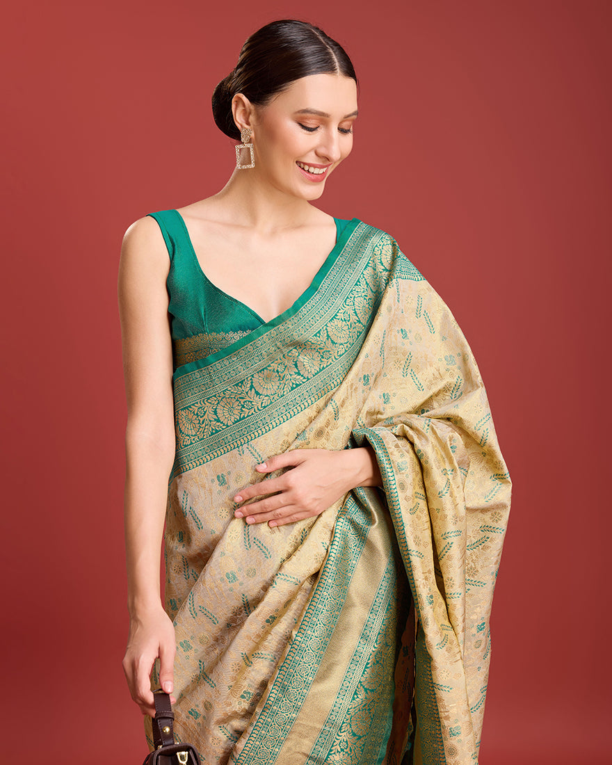 Beige Zari_Work Tissue