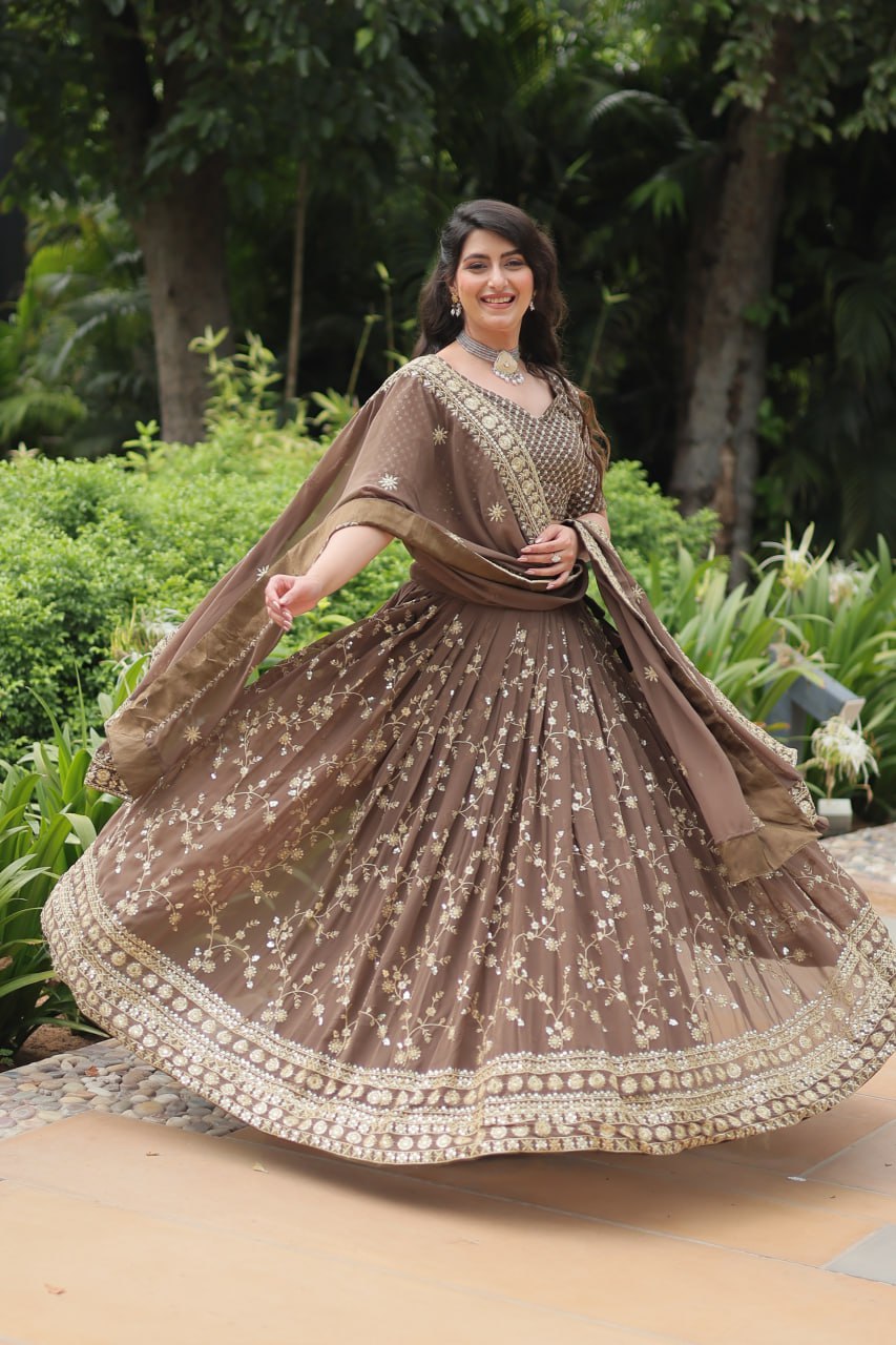 Lightweight Embroidered Lehenga for Festivities