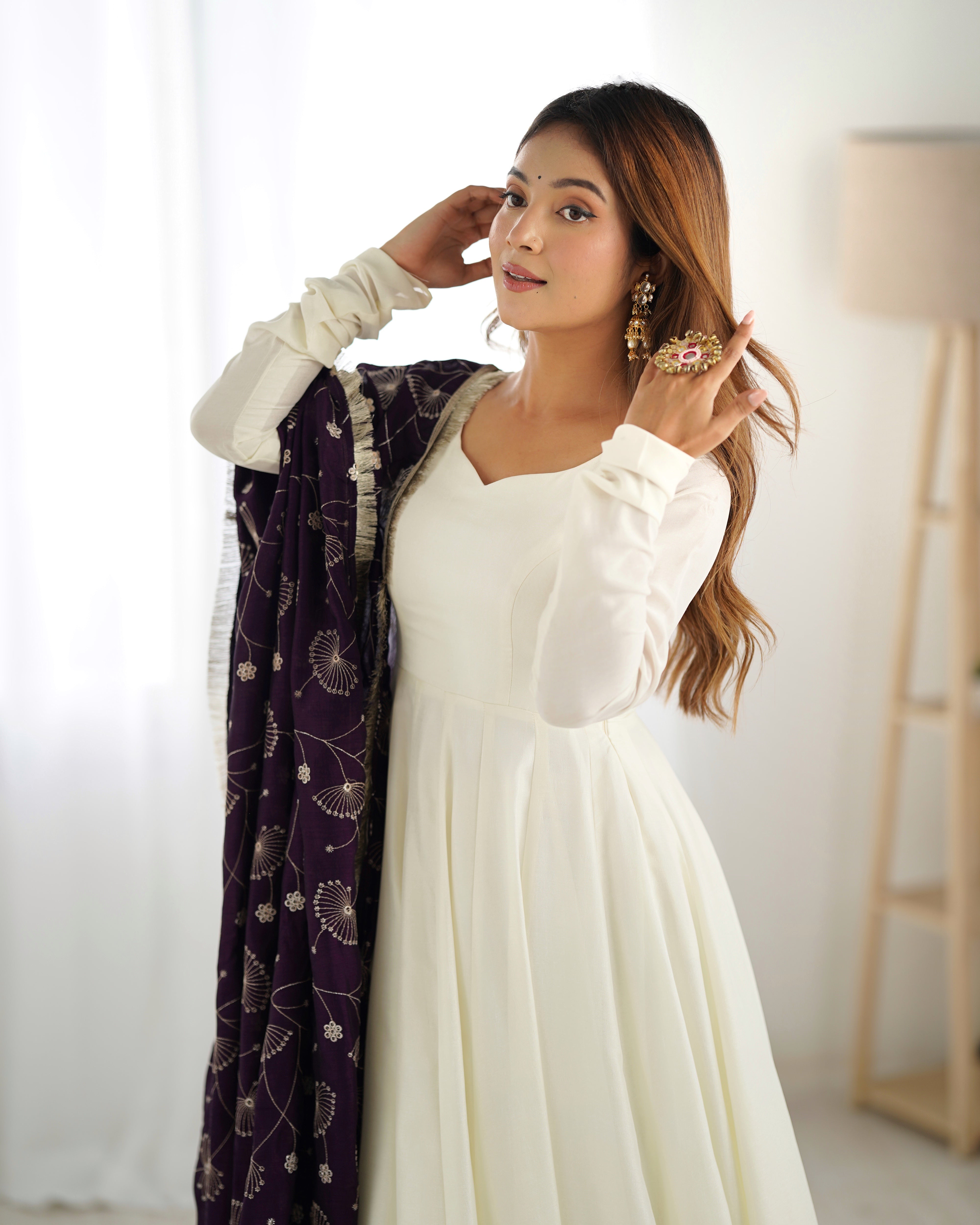 Off White Solid Kurta