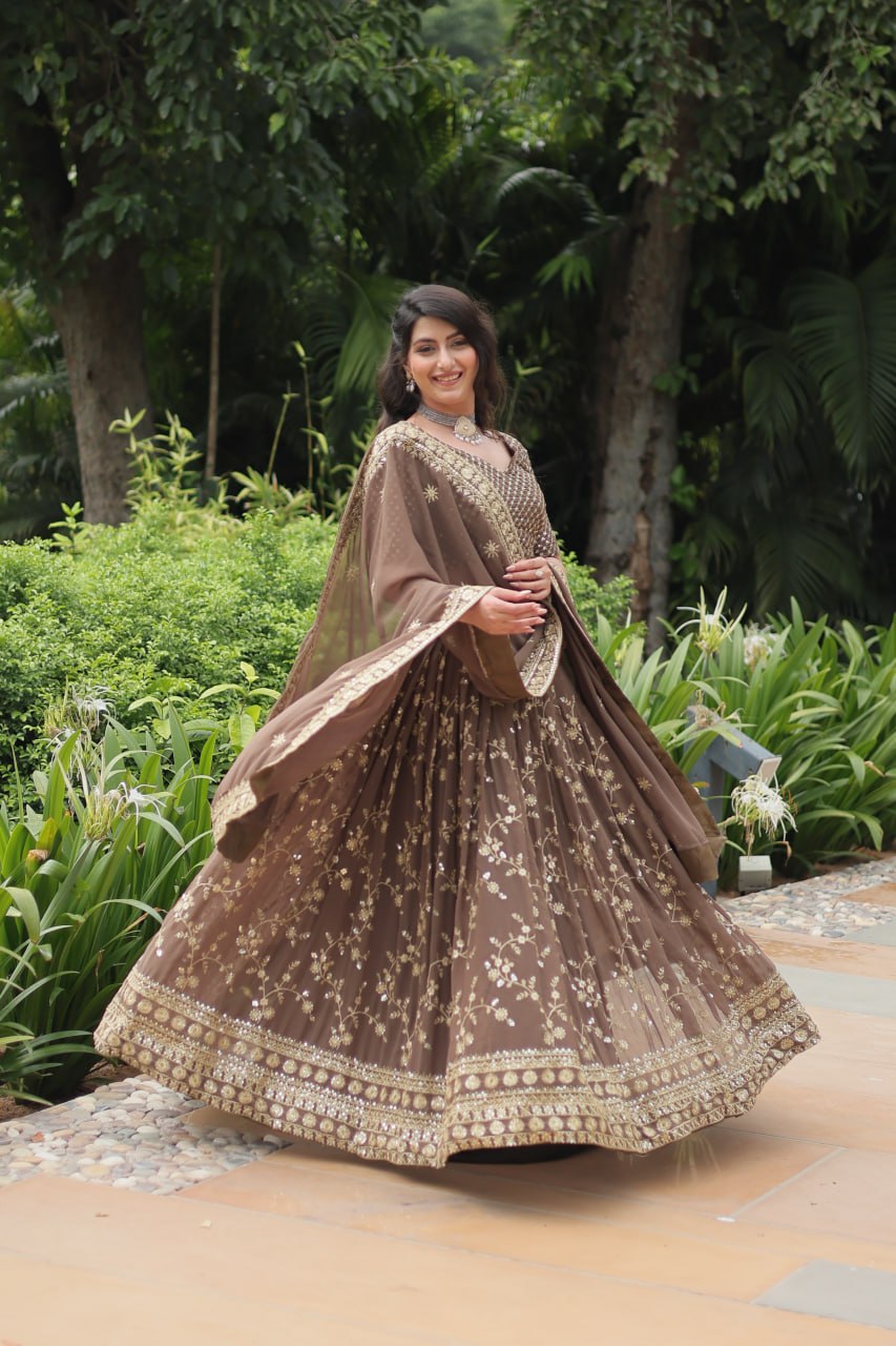 Lightweight Embroidered Lehenga for Festivities