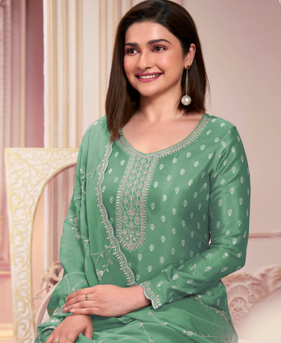 Trendy Pista Green Straight Suit For Women