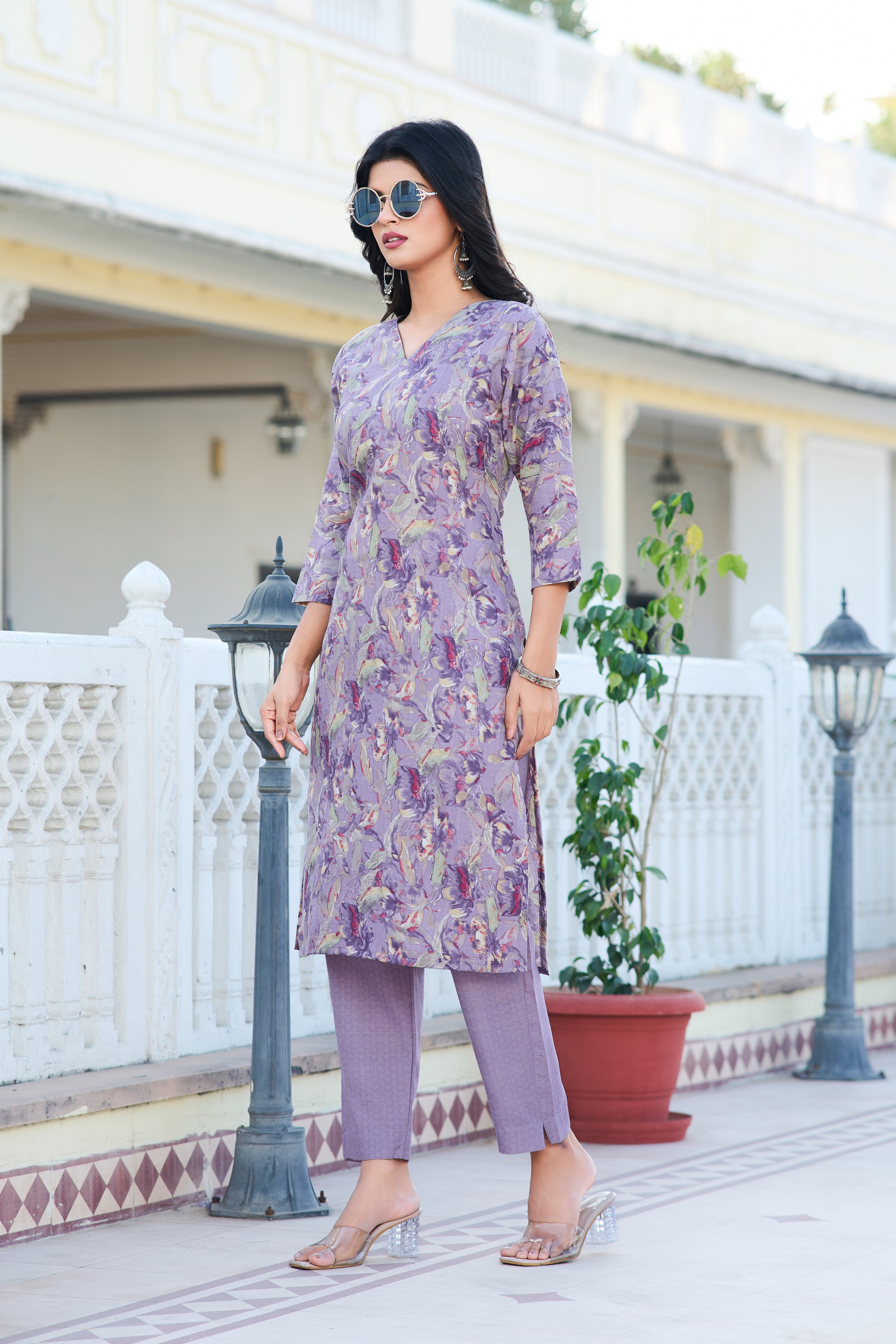 Women's Printed Cotton Fabric Straight Kurta, Pant Set.