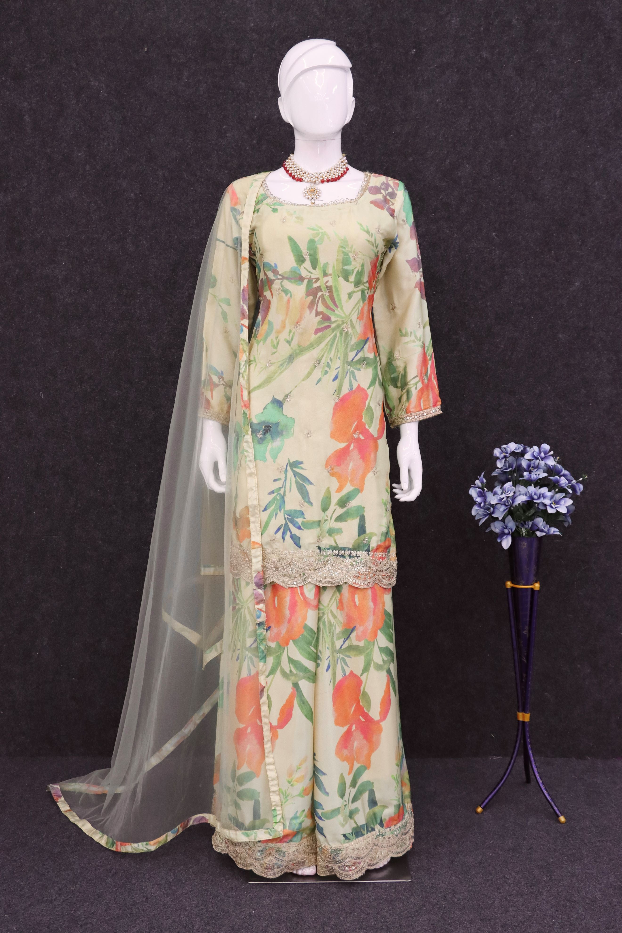Peach Summer Special Sharara Suit