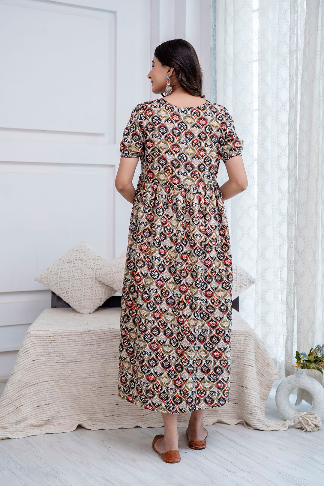 Fab Multi Printed Maternity Dress For Women