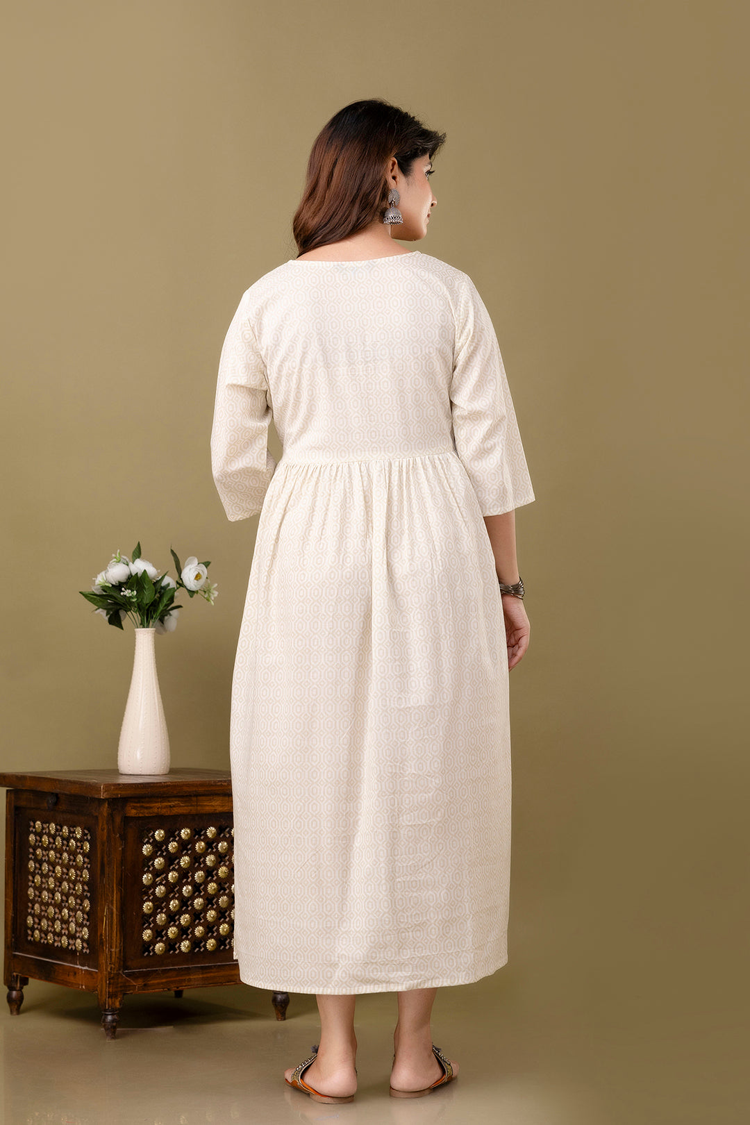 Off White Maternity Dress For Women
