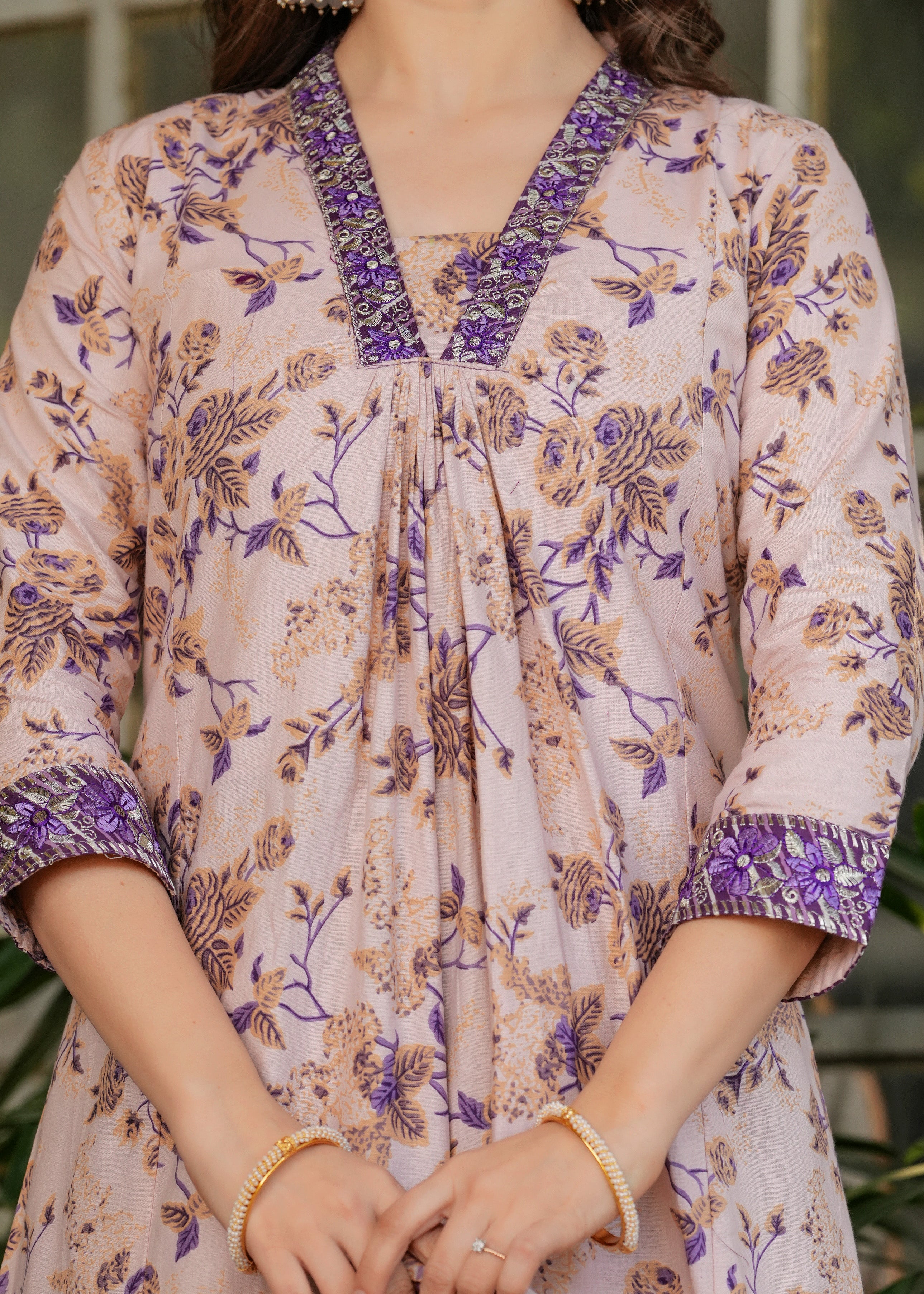 Women's Printed Pure Cotton Fabric Straight Kurta, Pant and Dupatta Set