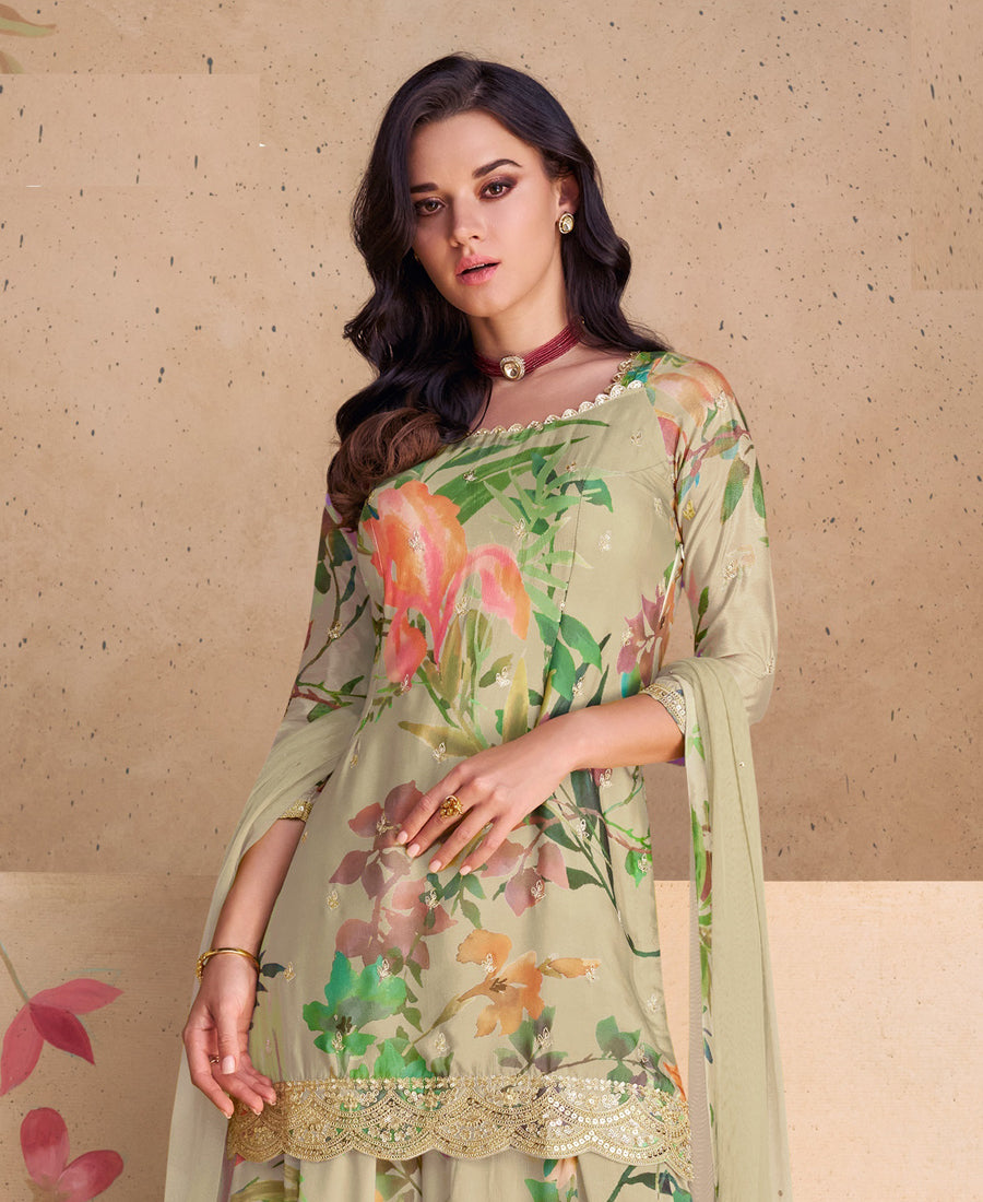 Peach Summer Special Sharara Suit