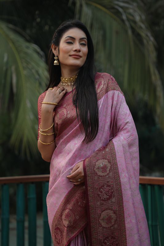 Purple Weaving Kanjivaram Designer Kanjivaram Silk Saree