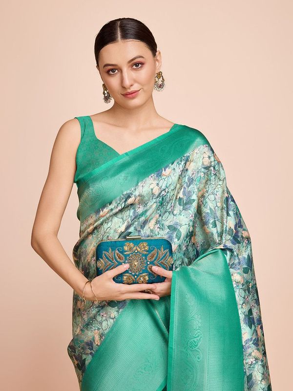 Rama Weaving Jari Designer & Printed Kanjivaram Silk Saree