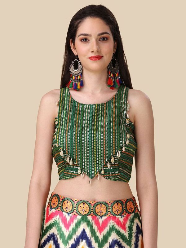 Digital Print Satin Silk Fabric Stitched Lehenga Choli With Jequared Blouse and Assami Silk Thread Work Dupatta For Women and Girls In Festive Party And Traditional Wear