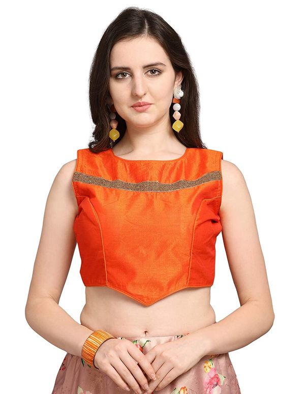 Bandhni Patola Type Digital Print Shiney Satin Croptop Lehenga Choli With Blouse For Women and Girls