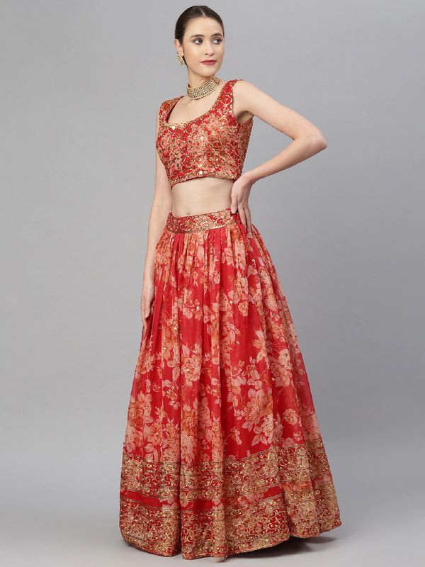 Floral Print With Sequince Embroidery Work