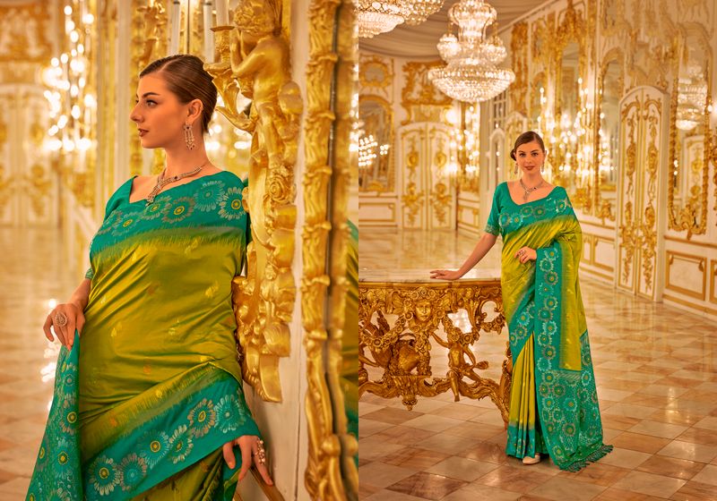Lemon yellow Weaving Designer Banarasi Silk Saree