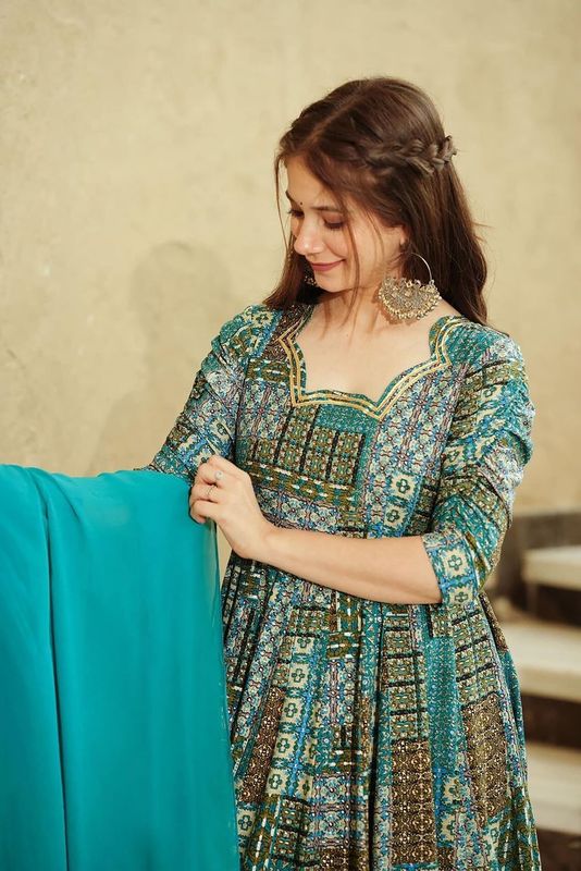 sky blueHeavy RayonKurtas