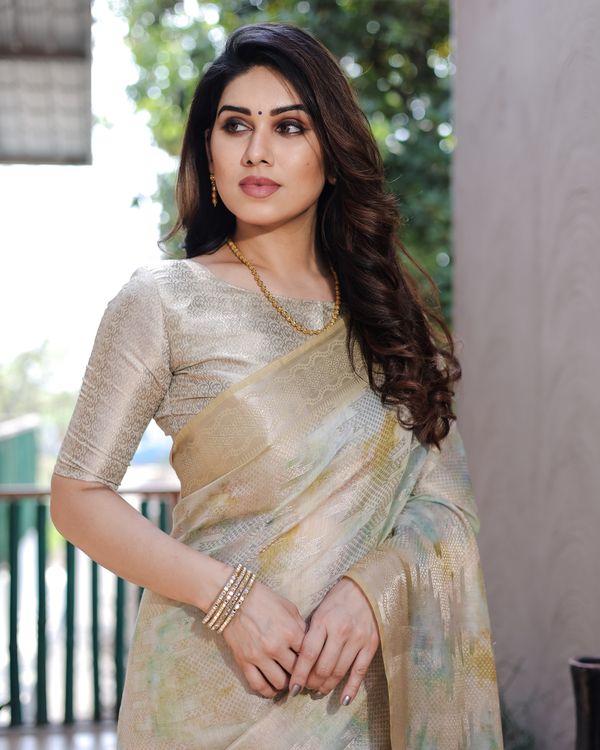 Mahendi Wevon Designer & Digital Printed Soft Silk Saree