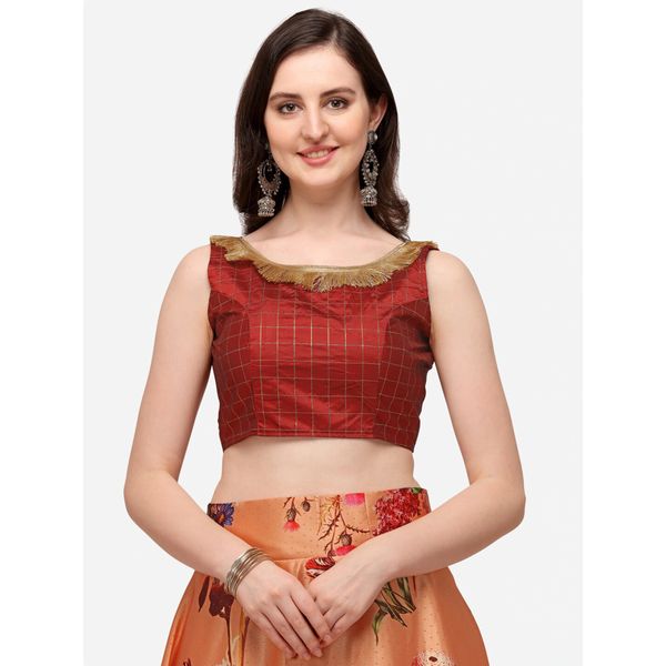 Digital Print Satin Silk Fabric Stitched Lehenga Choli With Jequared Blouse and Assami Silk Thread Work Dupatta For Women and Girls In Festive Party And Traditional Wear