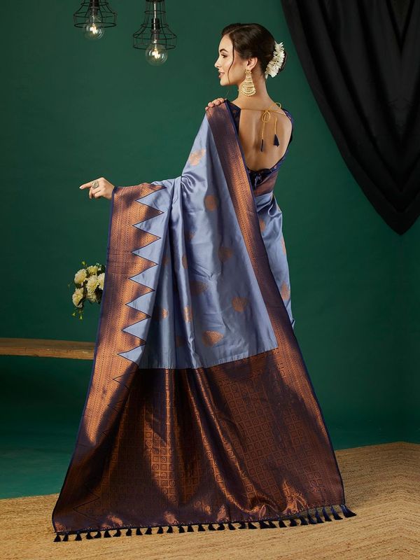 Lavender Wevon Jari Designer Banarasi Silk Saree