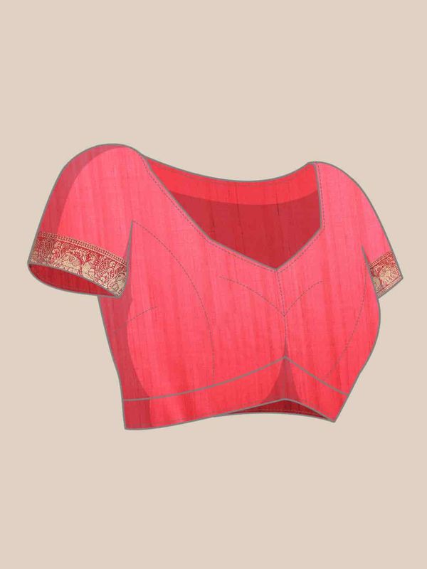 Beige Women's Kalamkari Woven Silk Saree