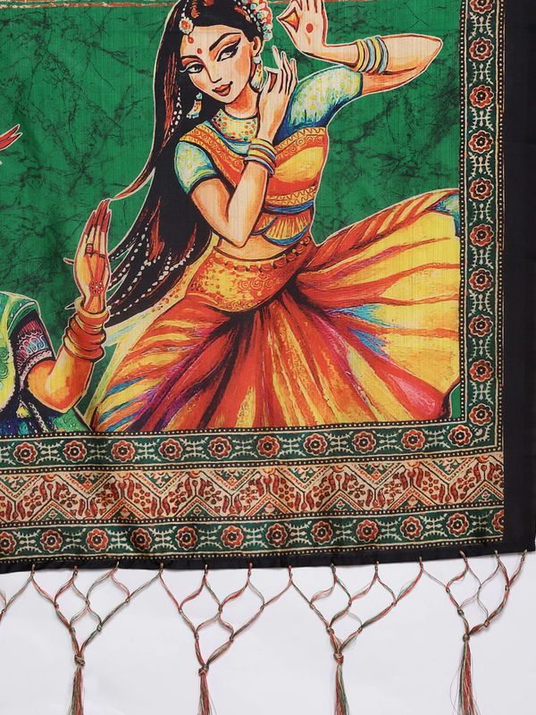 Digital Print Satin Silk Fabric Stitched Lehenga Choli With Jequared Blouse and Assami Silk Thread Work Dupatta For Women and Girls In Festive Party And Traditional Wear