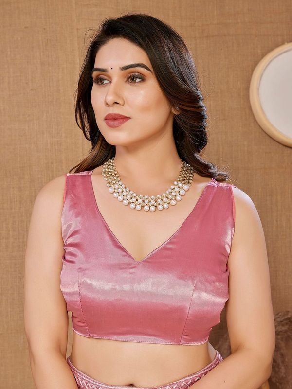 Pink Designer Thread Embroidery Work Soft Net Saree