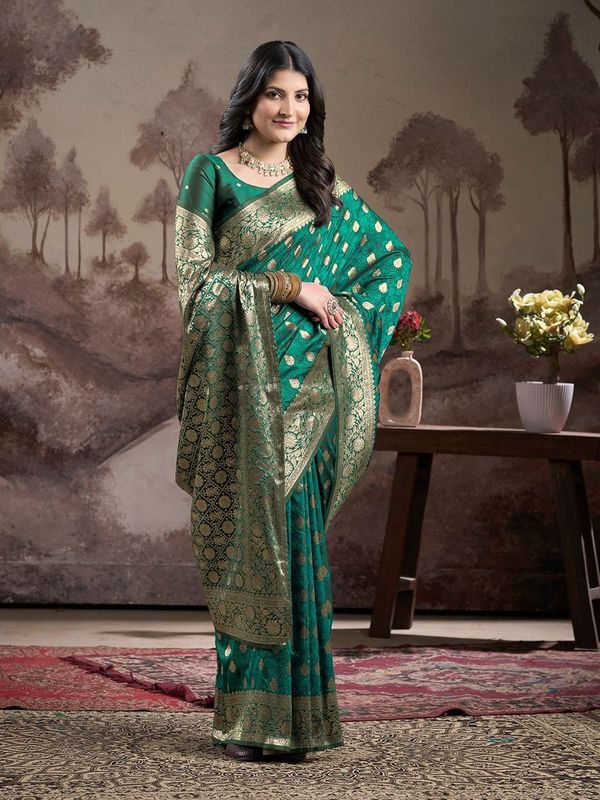 Rama Wevon Rich Pallu Designer Lichi Silk Saree