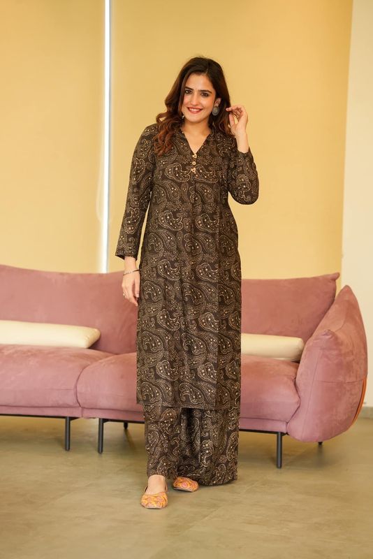 Brown black Pure MuslinKurtas
