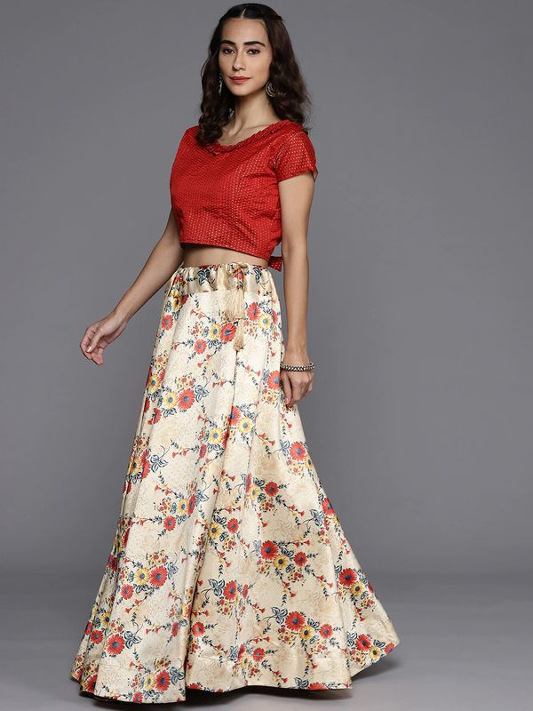 Digital Print Satin Silk Fabric Stitched Lehenga Choli With Jequared Blouse and Assami Silk Thread Work Dupatta For Women and Girls In Festive Party And Traditional Wear