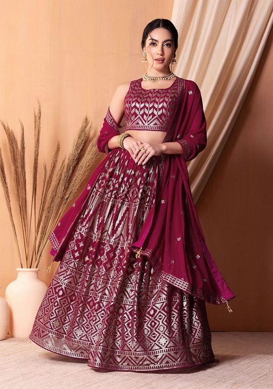 Pink Color Sequins Embroidered Bridesmaid Ceremonial Lehenga Choli