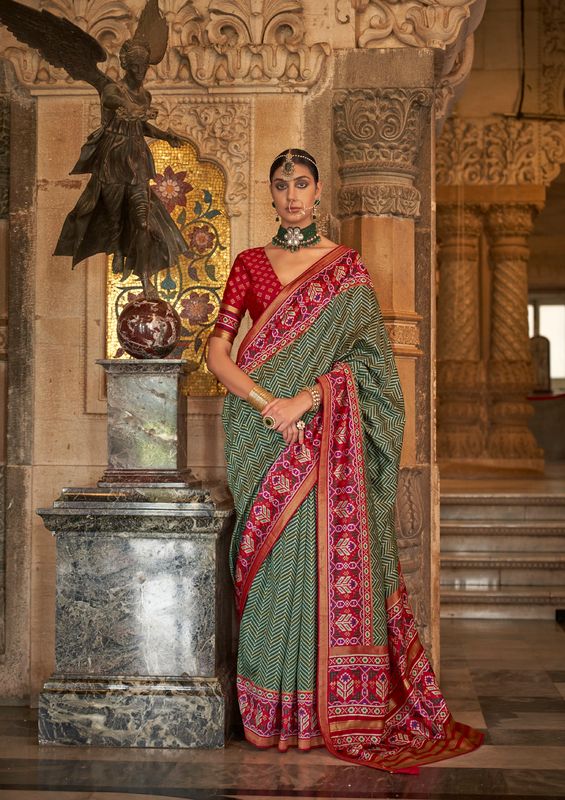 Green Weaving Designer & Printed Silk Saree