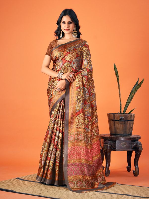 Multy Designer Printed Pashmina Saree