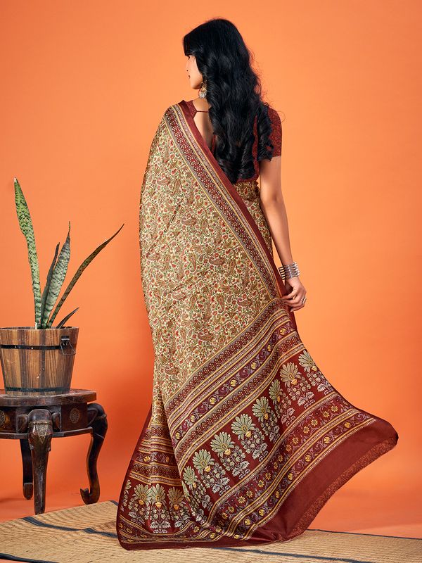 Multy Designer Printed Pashmina Saree