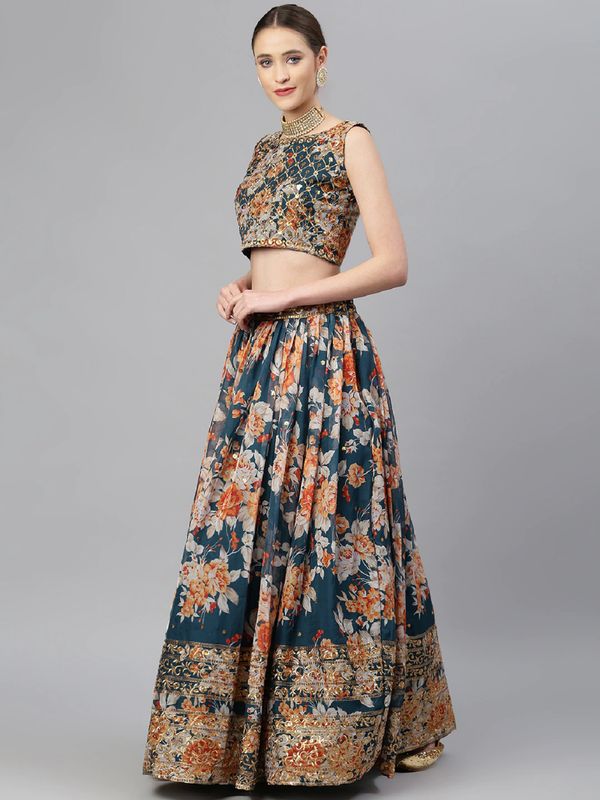 Floral Print With Sequince Embroidery Work