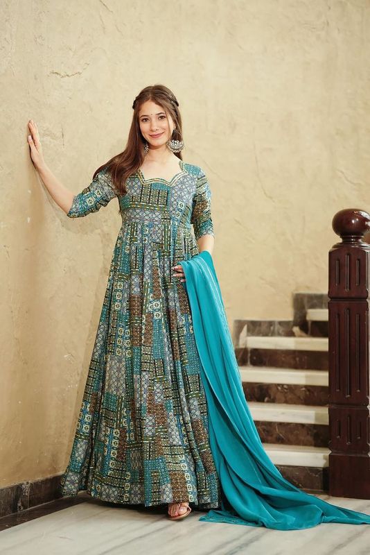 sky blueHeavy RayonKurtas