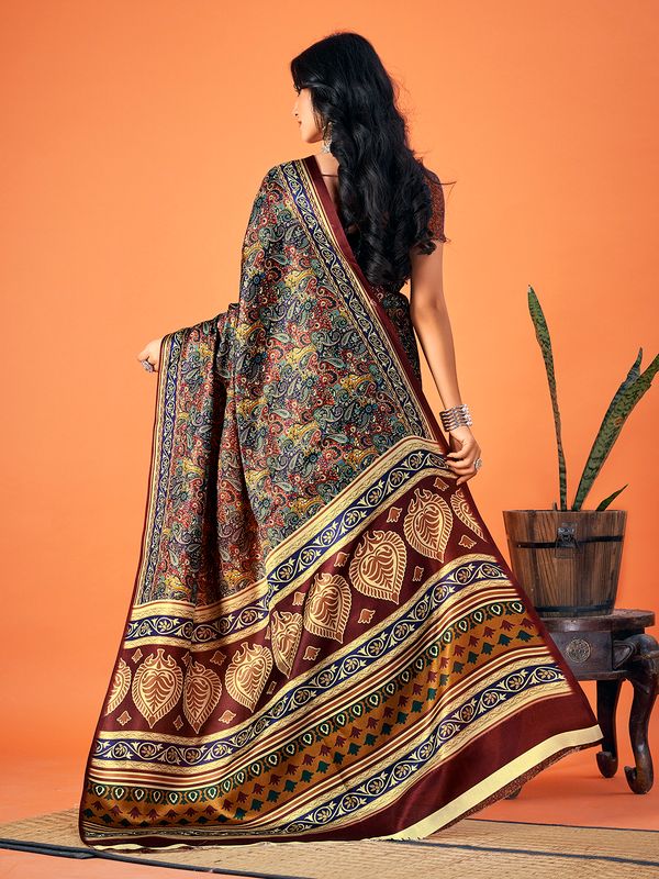 Multy Designer Printed Pashmina Saree