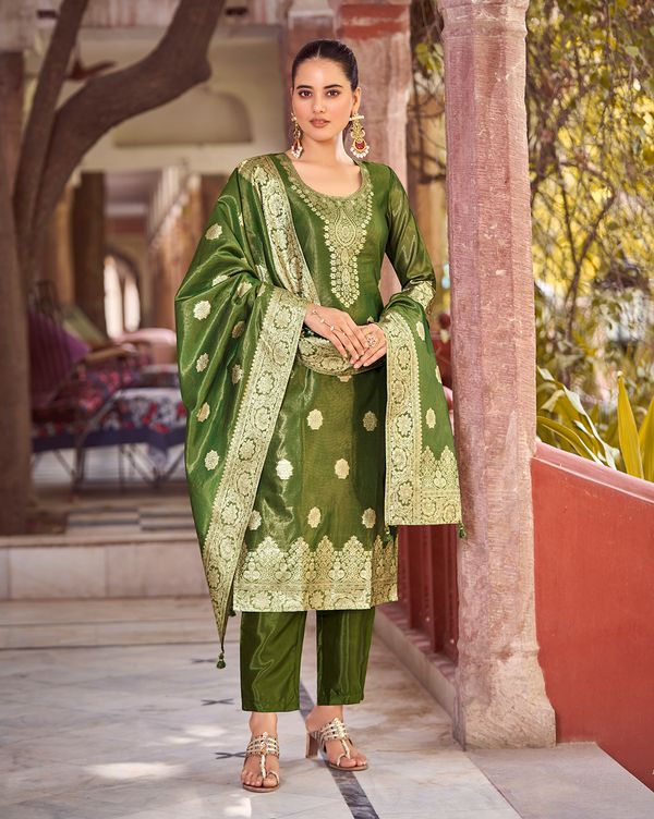 Green Silk Blend Kurtas